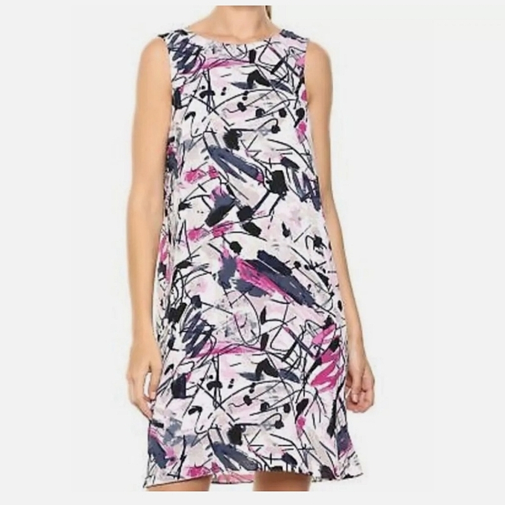 Nic+Zoe Graffiti Femme Print Tie Back Shift Dress